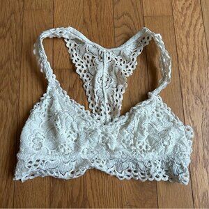Aerie White Lace Bralette Halter Women’s Size Small
